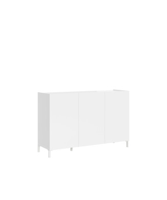 Buffet/meuble TV/buffet haut Solaria blanc brillant - Buffet 3 portes 130 x 40 x 84 cm Solaria blanc brillant