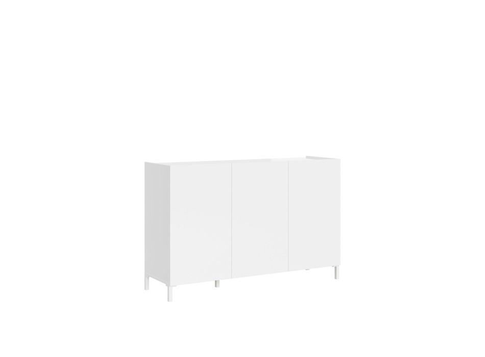Buffet/meuble TV/buffet haut Solaria blanc brillant - Buffet 3 portes 130 x 40 x 84 cm Solaria blanc brillant