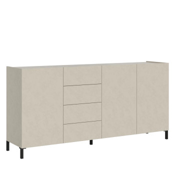 Buffet/meuble TV/buffet haut Solaria blanc brillant - Buffet 3 portes/4 tiroirs 174x40x84 cm Solaria blanc brillant