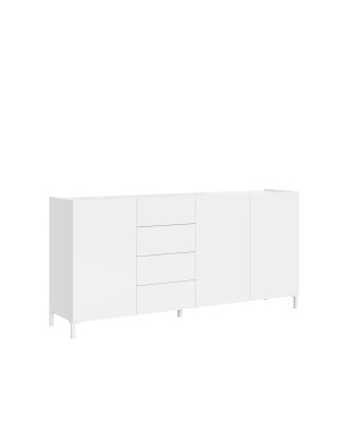 Buffet/meuble TV/buffet haut Solaria blanc brillant - Buffet 3 portes/4 tiroirs 174x40x84 cm Solaria blanc brillant