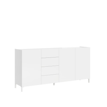 Buffet/meuble TV/buffet haut Solaria blanc brillant - Buffet 3 portes/4 tiroirs 174x40x84 cm Solaria blanc brillant