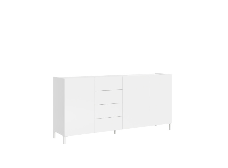 Buffet/meuble TV/buffet haut Solaria blanc brillant - Buffet 3 portes/4 tiroirs 174x40x84 cm Solaria blanc brillant