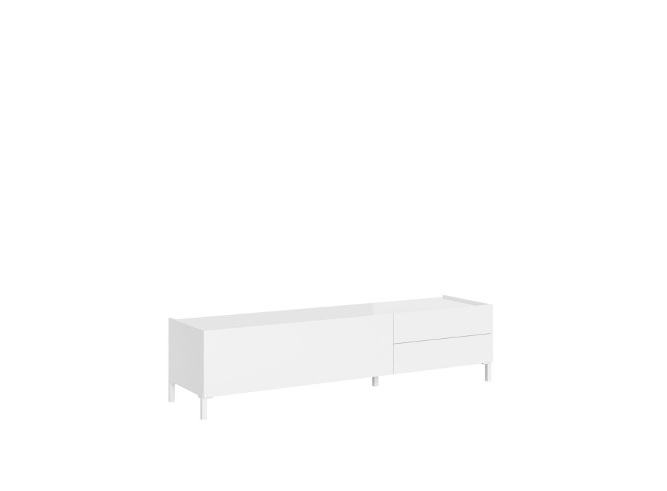 Buffet/Meuble TV/Buffet haut Solaria Blanc brillant - Meuble TV 1 porte/2 tiroirs 160 x 42 x 40 cm Solaria Blanc brillant