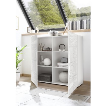 Armoire 2 portes MIRO 121x111x43 cm coloris blanc