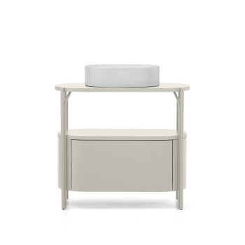 Meuble de salle de bain Arely avec structure en acier et MDF laqué