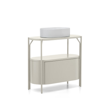 Meuble de salle de bain Arely avec structure en acier et MDF laqué
