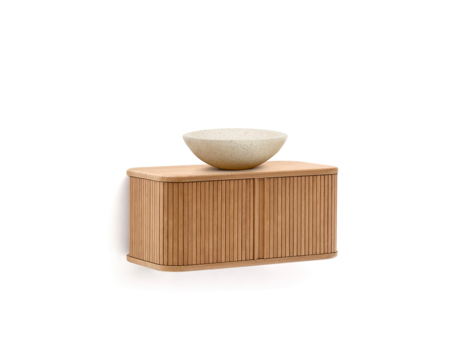 Meuble de salle de bain Mailen en contreplaqué de frêne