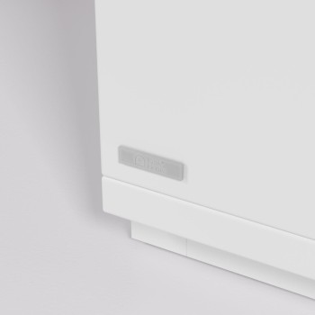 Meuble TV Abilen 2 portes 2 tiroirs placage blanc 200 x 44 cm FSC 100%