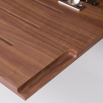 Meuble TV Carolin 1 porte et 1 tiroir, placage noyer, 180 x 63,5 cm