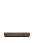 Meuble TV Helvine à 4 tiroirs en placage frêne finition noyer 200 x 30 cm FSC 100%