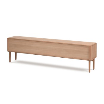 Meuble TV 2 portes Lenon en bois massif et placage chêne 200 x 57 cm FSC MIX Crédit