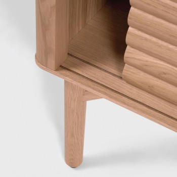 Meuble TV 2 portes Lenon en bois massif et placage chêne 200 x 57 cm FSC MIX Crédit