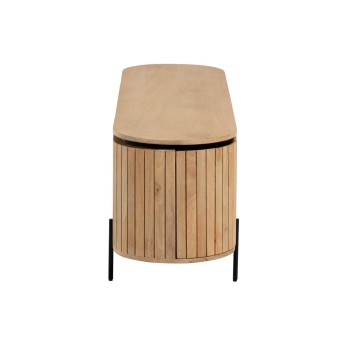 Meuble TV 2 portes Licia en bois de manguier massif de 6 cm