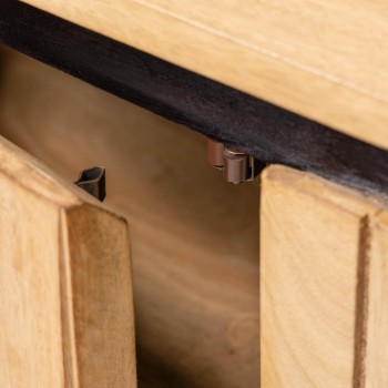 Meuble TV 2 portes Licia en bois de manguier massif de 6 cm