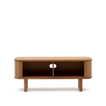 Meuble TV Mailen à 2 portes en placage frêne avec finition