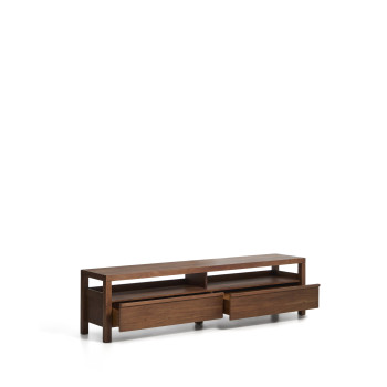 Meuble TV Norani en bois massif et placage d'acacia 200 x 50 cm