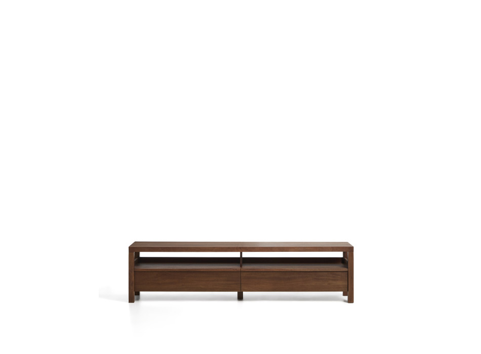 Meuble TV Norani en bois massif et placage d'acacia 200 x 50 cm