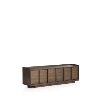 Meuble TV Onix en placage noyer finition foncée 150 x 47 cm Crédit FSC Mix