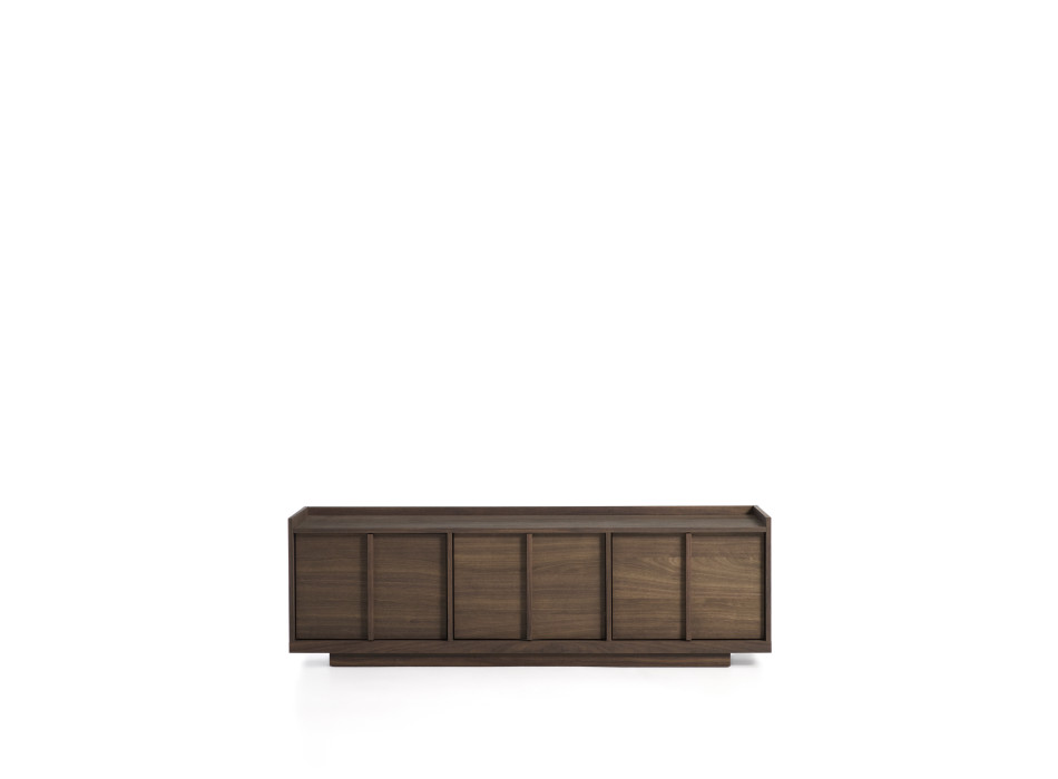 Meuble TV Onix en placage noyer finition foncée 150 x 47 cm Crédit FSC Mix