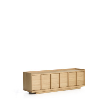 Meuble TV Onix en placage chêne finition naturelle 150 x 47 cm Crédit FSC Mix
