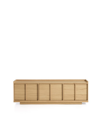 Meuble TV Onix en placage chêne finition naturelle 150 x 47 cm Crédit FSC Mix