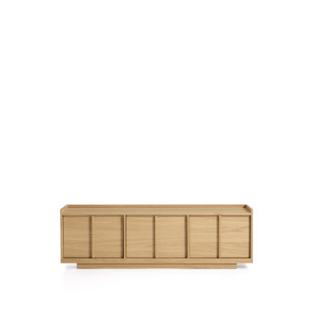Meuble TV Onix en placage chêne finition naturelle 150 x 47 cm Crédit FSC Mix