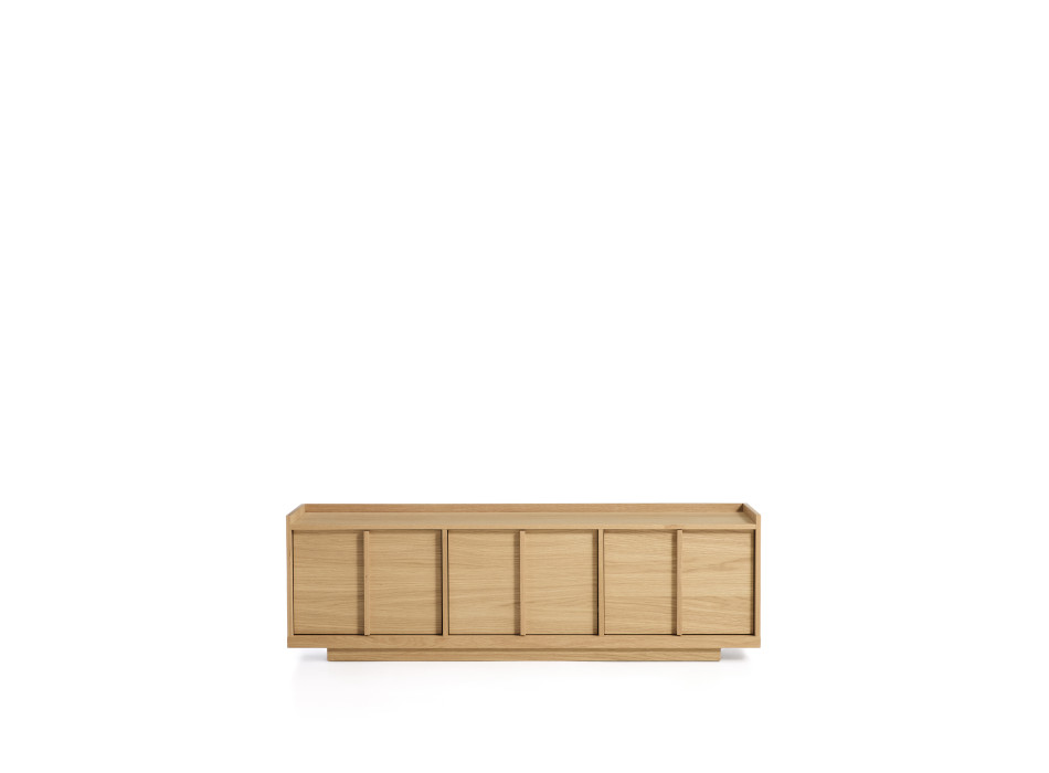 Meuble TV Onix en placage chêne finition naturelle 150 x 47 cm Crédit FSC Mix