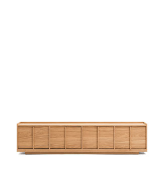 Meuble TV Onix en placage chêne finition naturelle 200 x 45 cm Crédit FSC Mix