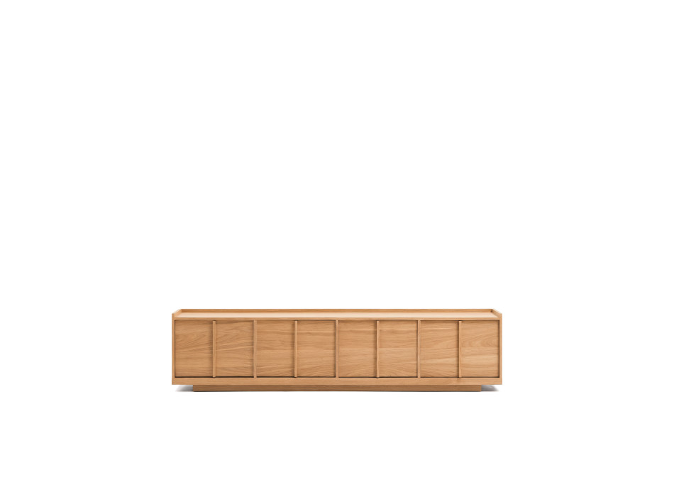 Meuble TV Onix en placage chêne finition naturelle 200 x 45 cm Crédit FSC Mix