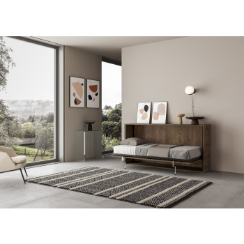 Mod.Kando Single - Lit simple escamotable Kando avec matelas en cachemire