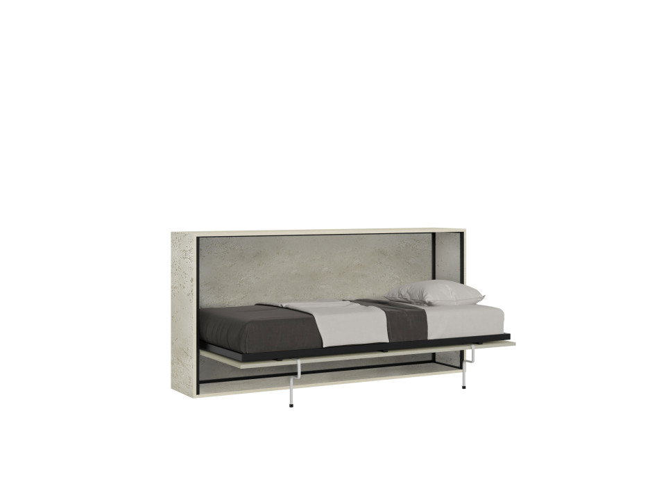 Mod.Kando Single - Lit simple escamotable Kando avec matelas en cachemire