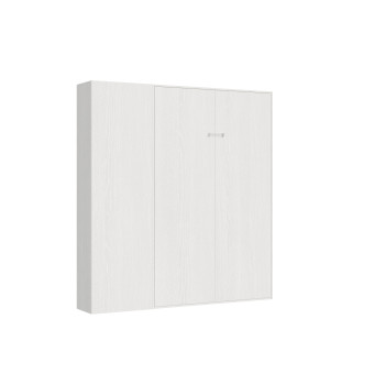 Mod.Kentaro 1 lit et demi carré 120 - Lit escamotable Kentaro 1 lit et demi 120 avec colonne en frêne blanc