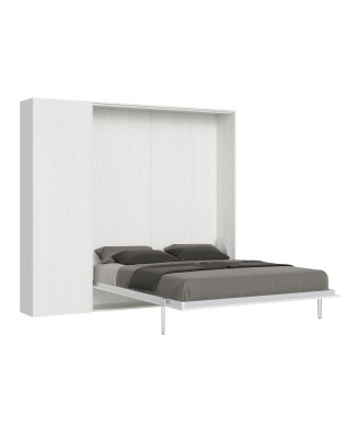 Mod.Kentaro Matrimoniale 160 - Lit double escamotable Kentaro 160 avec colonne en frêne blanc