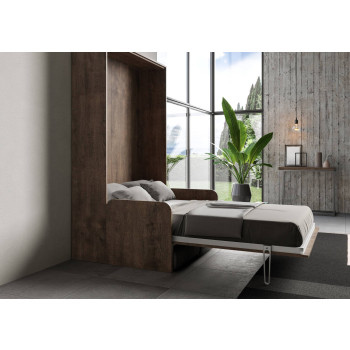 Mod.Kentaro Sofà 1/2 - Lit queen-size escamotable vertical de 120 cm Kentaro Sofà Frêne Blanc