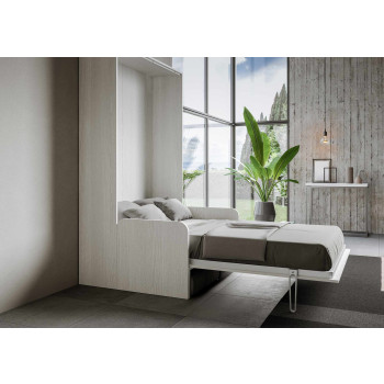 Mod.Kentaro Sofà 1/2 - Lit queen-size escamotable vertical de 120 cm Kentaro Sofà Frêne Blanc