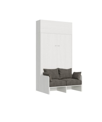 Mod.Kentaro French Sofa - Canapé Kentaro en frêne blanc lit 140 avec élément mural rabattable (ALESSIA 20)