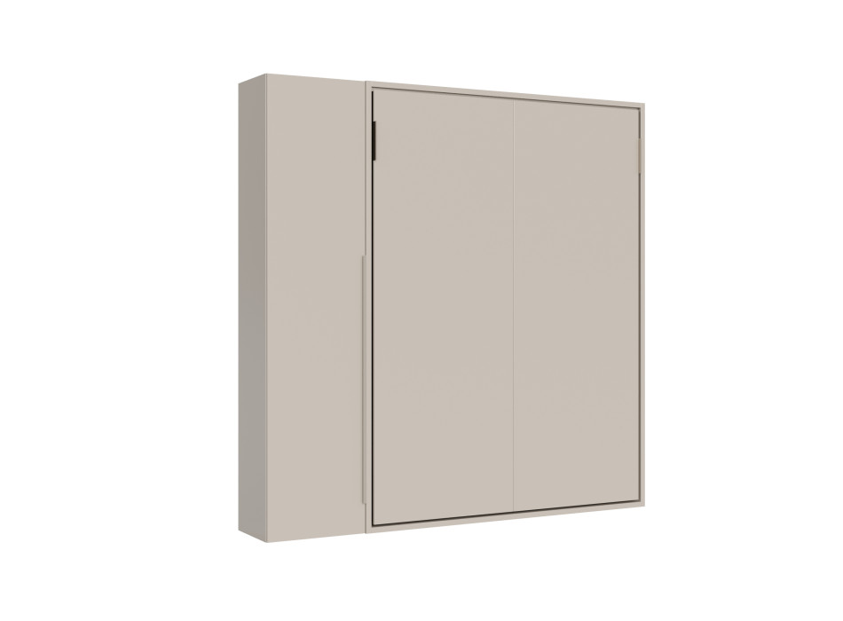 Mod. Versia French 140 avec armoire 1 porte gauche-droite - Lit double escamotable français 140 Versia avec armoire 1 porte gauche argile