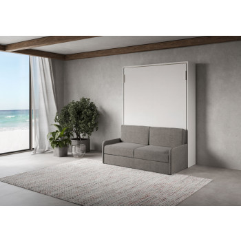 Mod. Versia French 140 avec canapé - Lit double escamotable français 140 Versia avec canapé argile