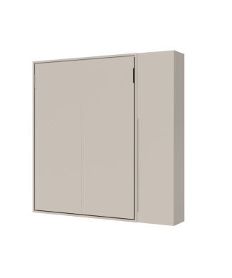 Lit double escamotable Versia 160 avec armoire 1 porte gauche-droite - 160 Lit double escamotable Versia avec armoire 1 porte droite argile