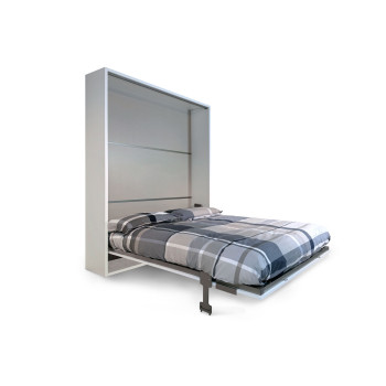 Lit double escamotable Versia 160 avec armoire 2 portes gauche-droite - 160 Versia lit double escamotable avec armoire 2 portes droite argile