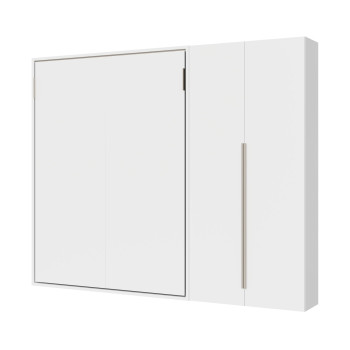 Lit double escamotable Versia 160 avec armoire 2 portes gauche-droite - 160 Versia lit double escamotable avec armoire 2 portes droite argile