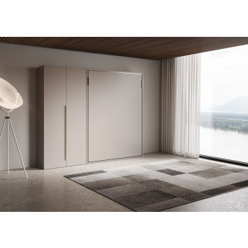 Lit double escamotable Versia 160 avec armoire 2 portes gauche-droite - 160 Versia lit double escamotable avec armoire 2 portes gauche argile