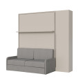 Lit double escamotable vertical de 160 cm Versia Sofà avec canapé, étagère et armoire 1 porte droite Clay