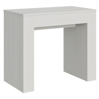 Nouvelle Console Extra - Table console extensible 90x49/307 cm Frêne Extra blanc avec rallonges intérieures