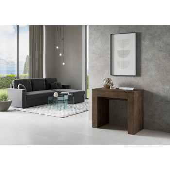 Nouvelle Console Extra - Table console extensible 90x49/307 cm Frêne Extra blanc avec rallonges intérieures