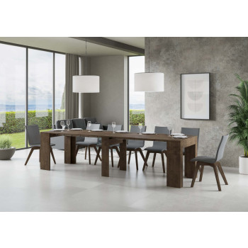 Nouvelle Console Extra - Table console extensible 90x49/307 cm Frêne Extra blanc avec rallonges intérieures