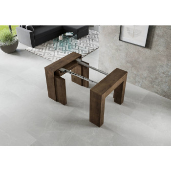 Nouvelle Console Extra - Table console extensible 90x49/307 cm Frêne Extra blanc avec rallonges intérieures