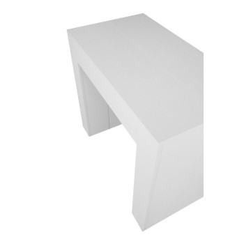 Nouvelle Console Extra - Table console extensible 90x49/307 cm Frêne Extra blanc avec rallonges intérieures