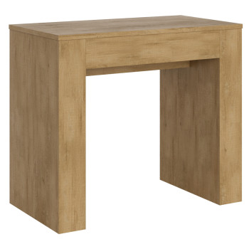 Nouvelle Console Extra - Table console extensible 90x49/307 cm Chêne naturel Extra avec rallonges intérieures