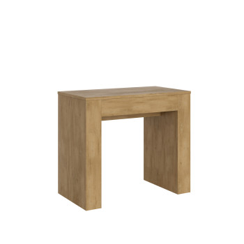 Nouvelle Console Extra - Table console extensible 90x49/307 cm Chêne naturel Extra avec rallonges intérieures